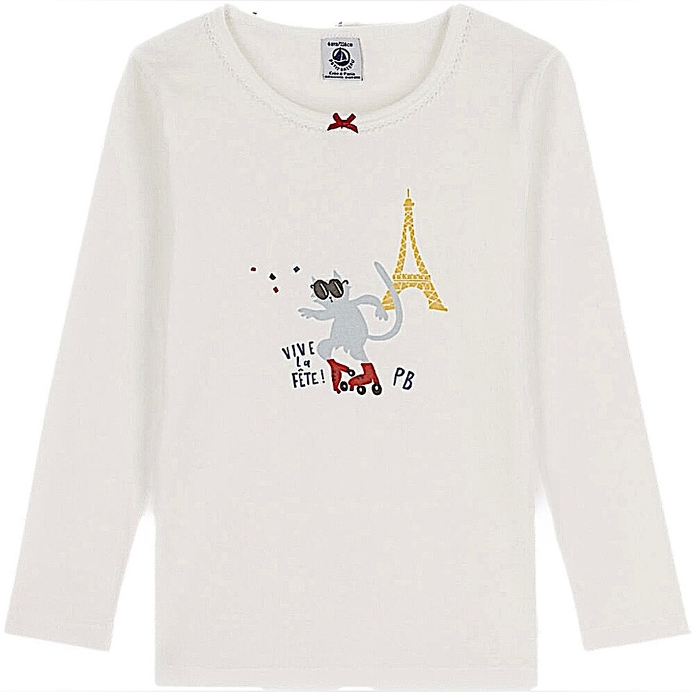 NEW Petit Bateau top Eiffel Tower glows in dark